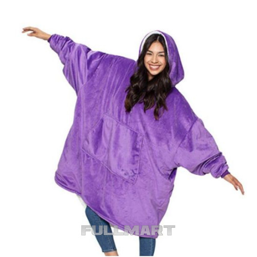Толстовка плед з капюшоном Huggle Hoodie сиреневая